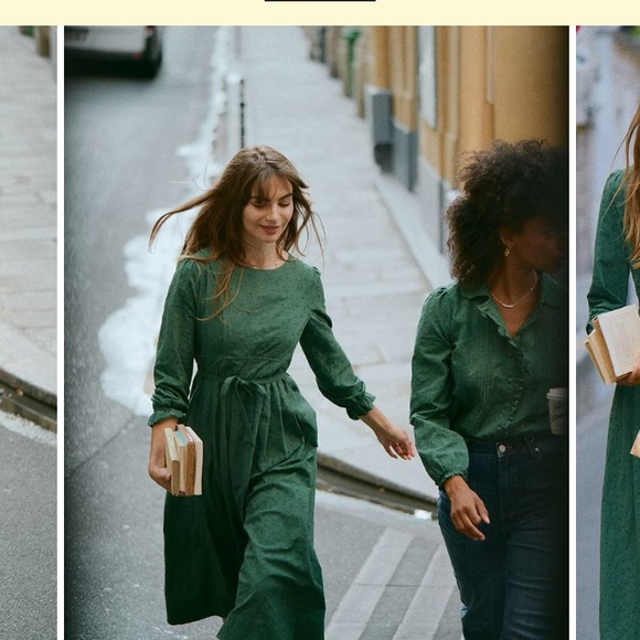 Simple Retro Lorraine Dark Green Long 